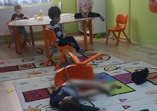 Anaokulunda korkunç görüntü!