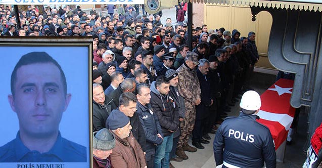 Kalp krizi geçiren polis memuru son yolculuğuna uğurlandı