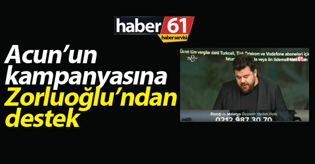 Zorluoğlu'ndan afetzedelere bağış