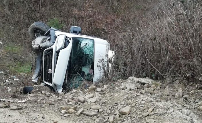 Kamyonet takla attı