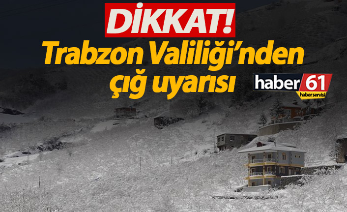 Trabzon Valiliği'nden çığ uyarısı. 09.02.2020