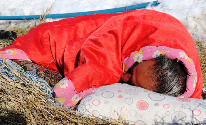 Deprem korkusuyla otların içerisinde yatıyor