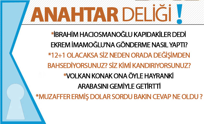 Anahtar deliği 26.02.2020: İbrahim Hacıosmanoğlu’ndan Ekrem İmamoğlu’na gönderme: “Kapıdakiler”