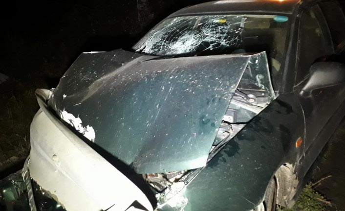 Kontrolüden çıkan otomobil bariyerlere çarptı