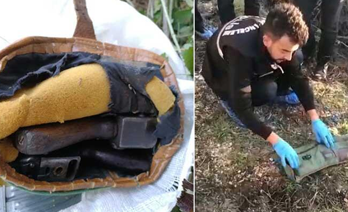 Çiftlikte kalaşnikof tüfekler ile hücum yelekleri ele geçirildi