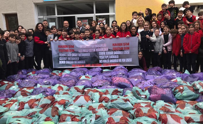 Ortahisarlı öğrencilerden depremzede öğrencilere yardım eli