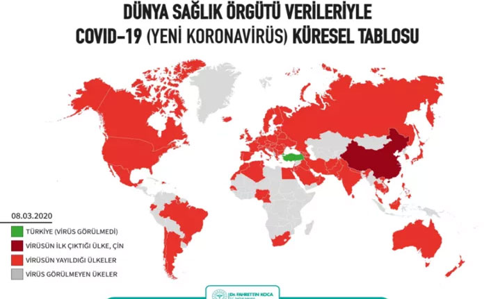 İşte koronavirüs haritası