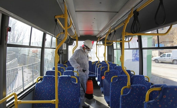 Bayburt’ta toplu taşımada bahar dönemi ilaçlama çalışması başladı