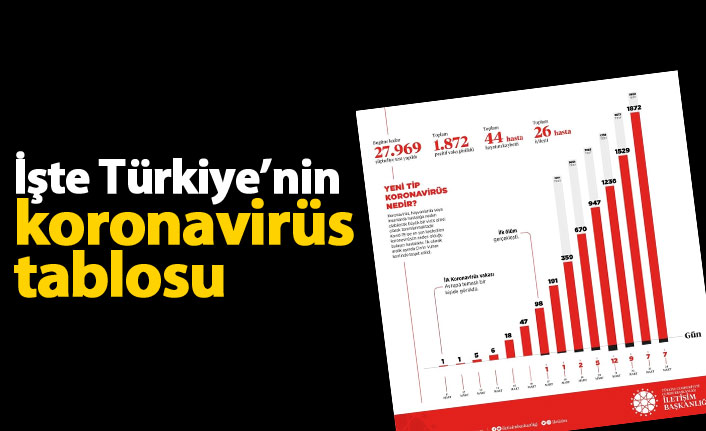 İşte Türkiye'nin koronavirüs tablosu