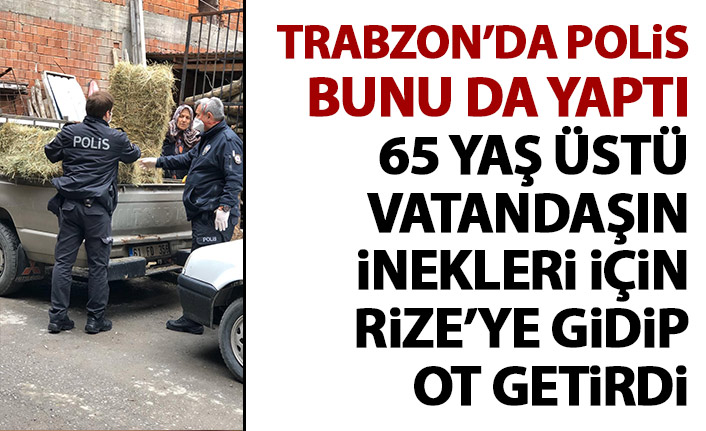 Polis 65 yaş üstü vatandaşın inekleri için ot getirdi