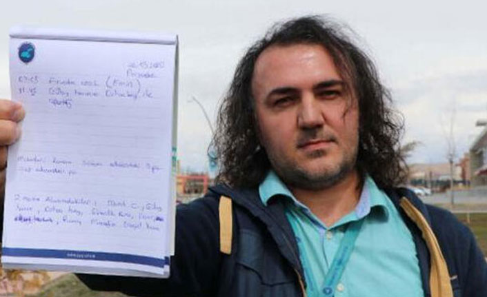 Koronavirüs nedeniyle görüştüğü kişileri not alıyor