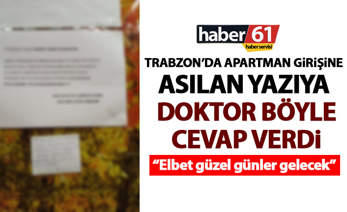 Trabzon’da vatandaşlarda sağlık çalışanları için iki duygulandıran hareket