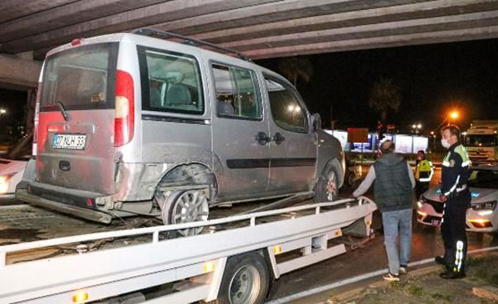 İki lastiği olmayan araçla 15 kilometre kaçtı!