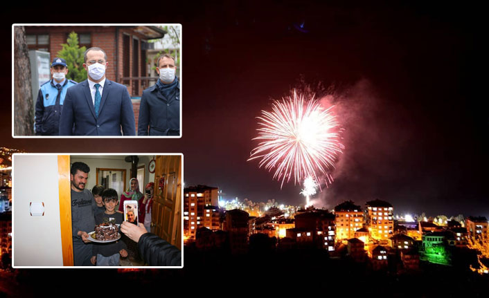 23 Nisan Akçaabat'ta havai fişeklerle kutlandı