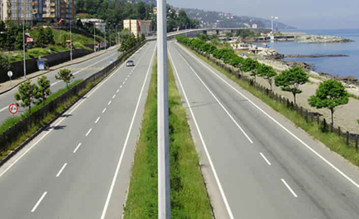 Trabzon-Beşikdüzü yolunda çalışma