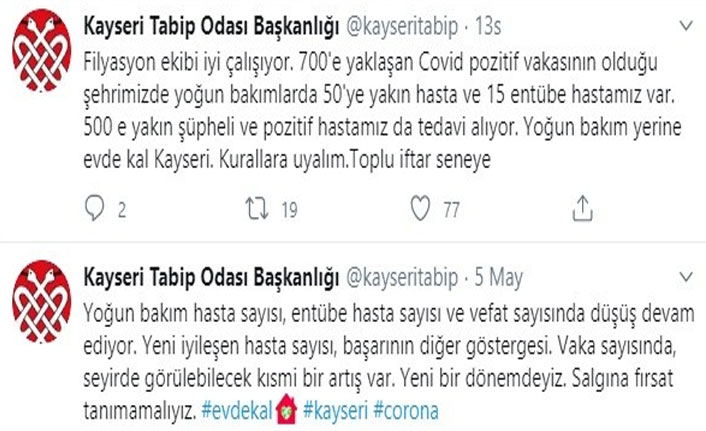 Kayseri'de koronavirüs rakamları açıklandı