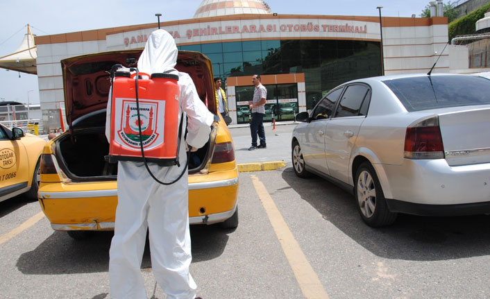 Ticari taksiler dezenfekte edildi
