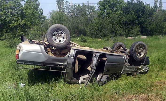 Kamyonet ile motosiklet çarpıştı!