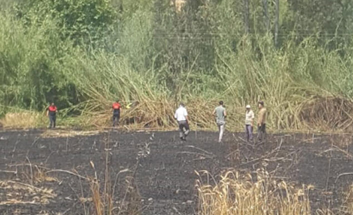 Buğday tarlasında çıkan yangın söndürüldü