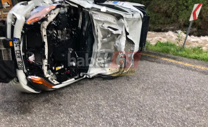 Trabzon’da arızaya giderken dereye uçtu! Mucize kurtuluş