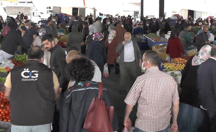 Kısıtlama öncesi pazara akın ettiler!