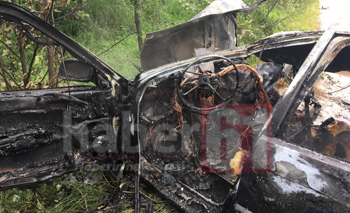 Trabzon'da feci kaza! Araç yandı 3 kişi öldü