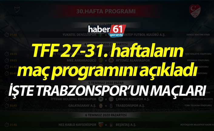 Süper Lig'de program belli oldu! İşte Trabzonspor'un maçları