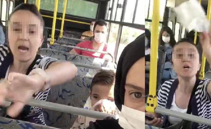 Maske takmamak için otobüsü birbirine kattı