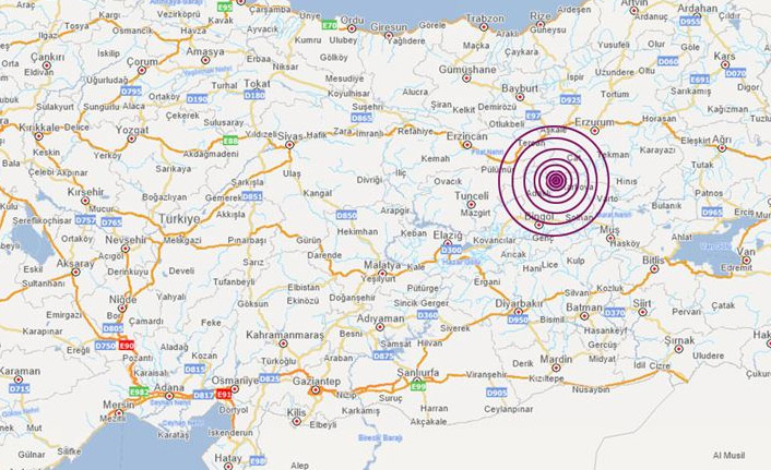 Bingöl'de 5,8 büyüklüğünde deprem oldu
