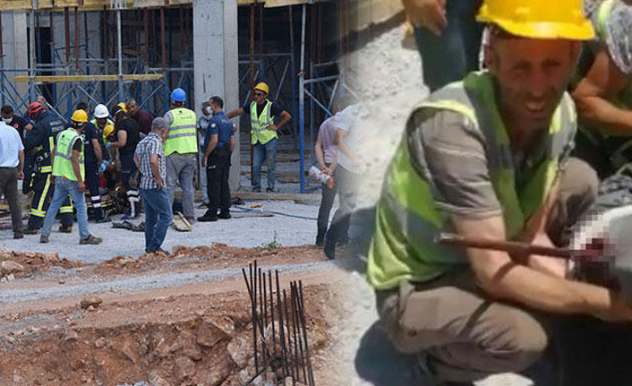 Korkunç kaza! Üzerine düştüğü demir ok gibi saplandı