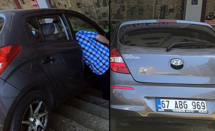 Gaz yerine frene basınca merdivenlerden inip, duvara çarptı!