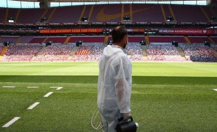 Trabzonspor maçı öncesi stadyum dezenfekte edildi