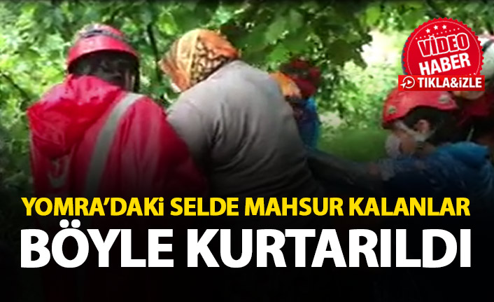 Yomra'da selde mahsur kalan 14 kişi böyle kurtarıldı