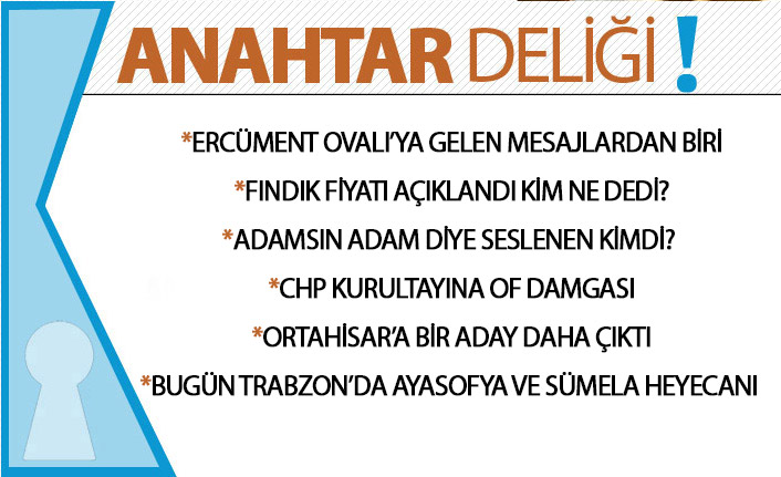 Anahtar Deliği 28.07.2020: Trabzon gündeminde kadro tartışması, fındık fiyatı ve açılışlar