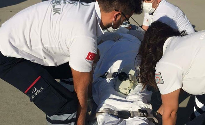 Kalp krizi geçiren hastanın imdadına helikopter ambulans yetişti