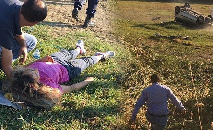 Kadın sürücü ölümden döndü!