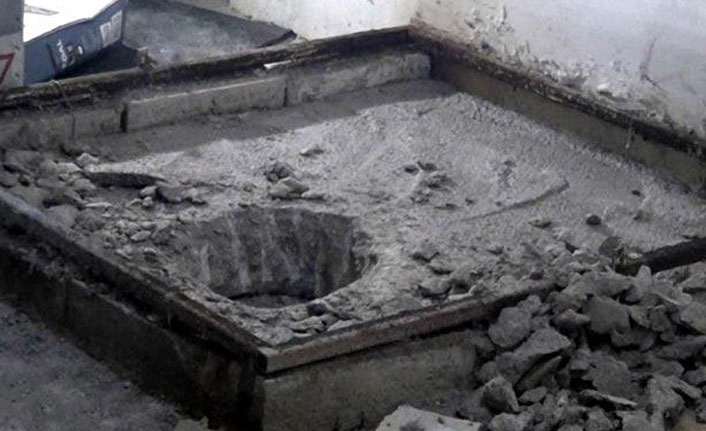 Önce boğmuş sonra üzerine beton dökmüş