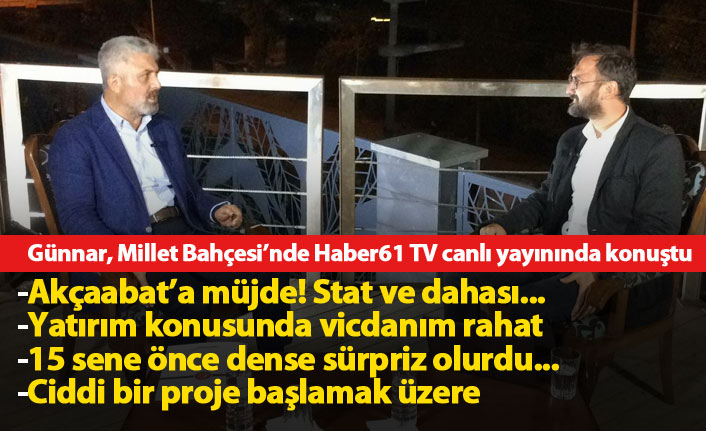 Adnan Günnar: Trabzon'a yapılan yatırımlar konusunda vicdanım rahat