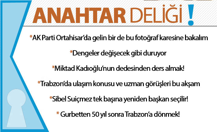 Anahtar Deliği 08.09.2020 AK Parti Ortahisar’da dengeler değişiyor: Kulislerde hareketli günler