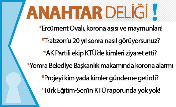 Anahtar Deliği 09.09.2020 Trabzon gündemi: Ovalı iddiaları, KTÜ ziyaretleri ve tünel tartışması