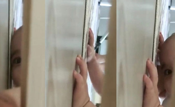 Korona testi pozitif çıkan baba ile küçük kızının duygusal anları