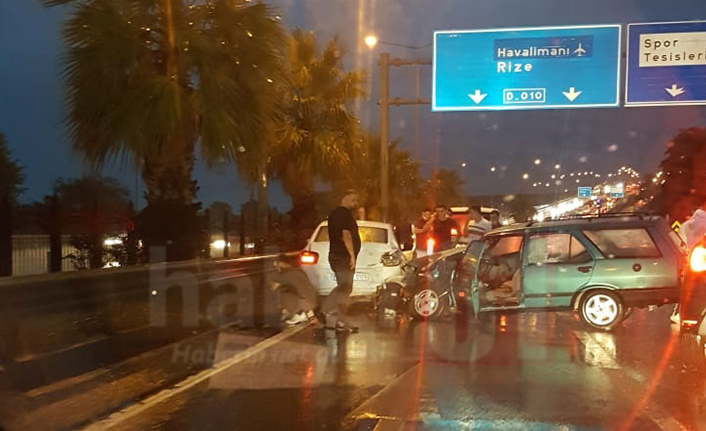 Trabzon'da kaza! Çok sayıda araç karıştı