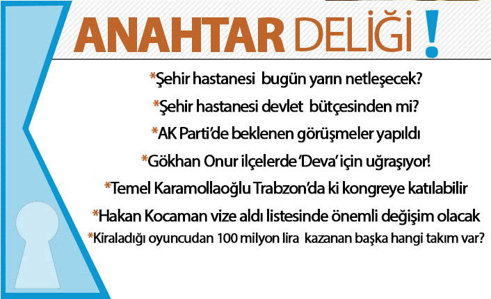 Anahtar Deliği 23.09.2020 Trabzon Şehir Hastanesi ihalesi tamamlandı, gözler sonuçta