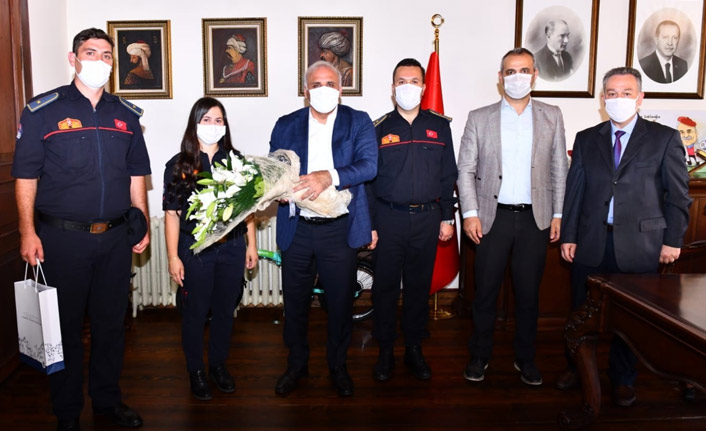 İtfaiye personelinden Zorluoğlu'na ziyaret