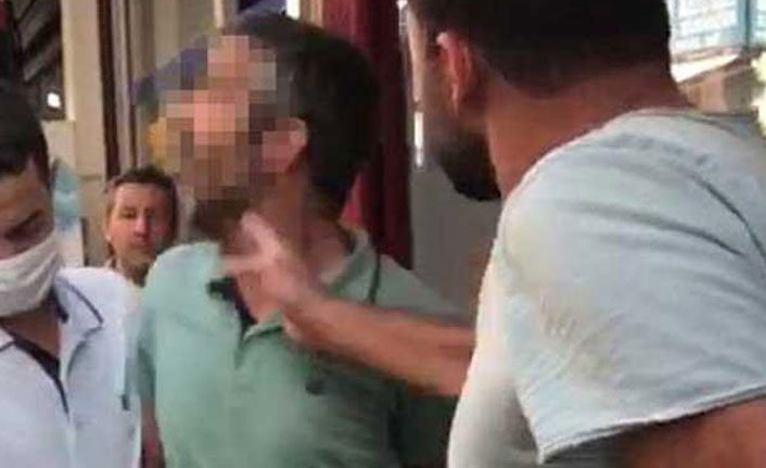 Yakalanan hırsızlık şüphelisini tokatladı