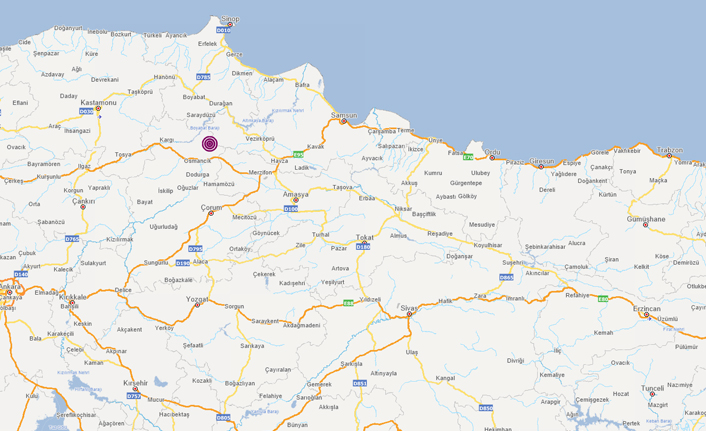 Samsun'da Vezirköprü'de deprem