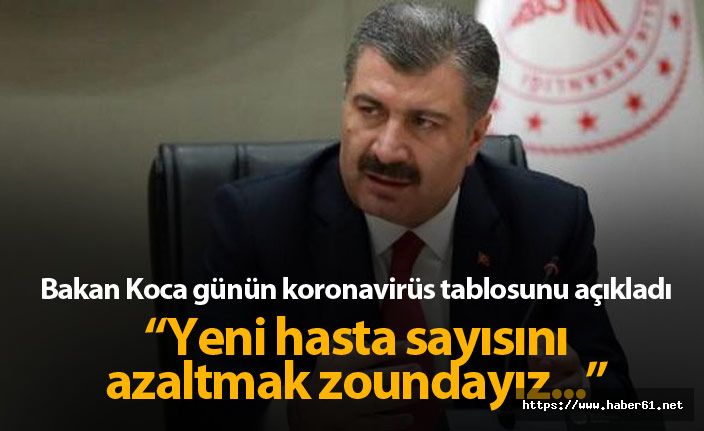 Türkiye'de günün koronavirüs raporu : Bakan Koca: Yeni Hasta Sayısını Azaltmak Zorundayız