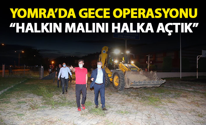 Yomra'da gece belediyeden gece operasyonu! Duvarları yıktılar