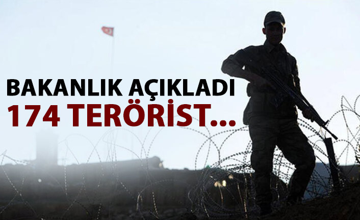 Bakanlık açıkladı! Ocak ayından sonra 174 terörist...