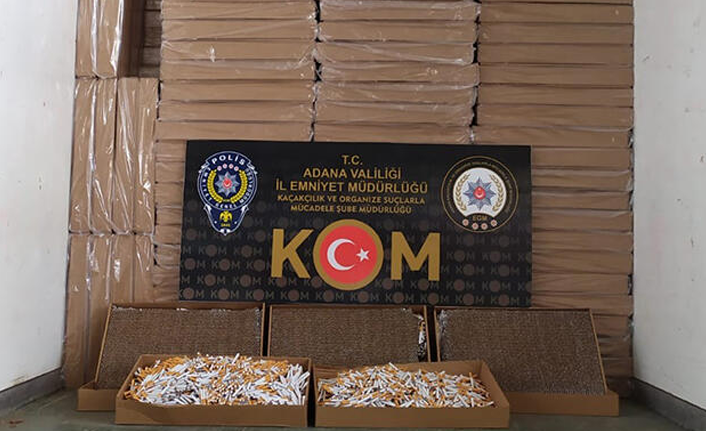 350 bin adet kaçak makaron ele geçirildi